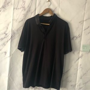 VINTAGE 90s CLAIBORNE SHORT SLEEVE POLO SHURT BLACK/GRAY MENS XL